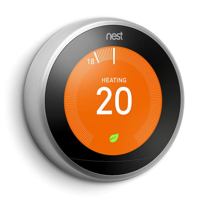 Google Nest Learning Thermostat 3rd Gen - Stainless Steel - Smart Thermostat